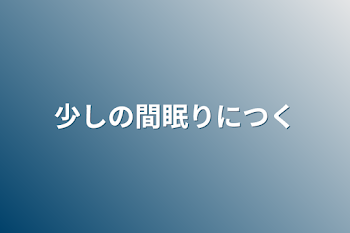 少しの間眠りにつく