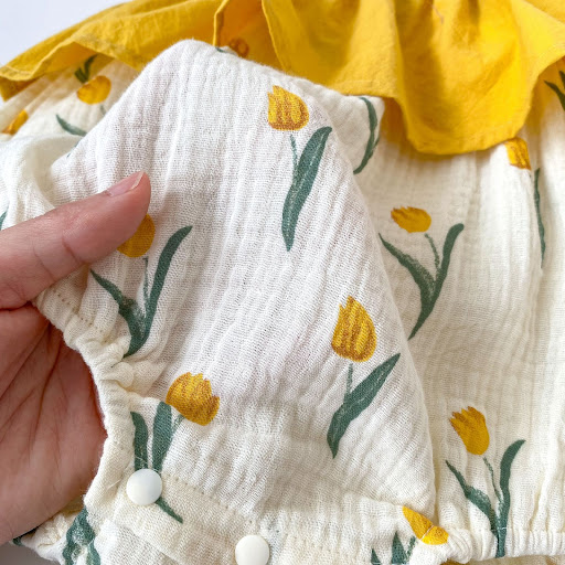 Title 5, Baby Sleeveless Printed Jumpsuit. Lightweight a...