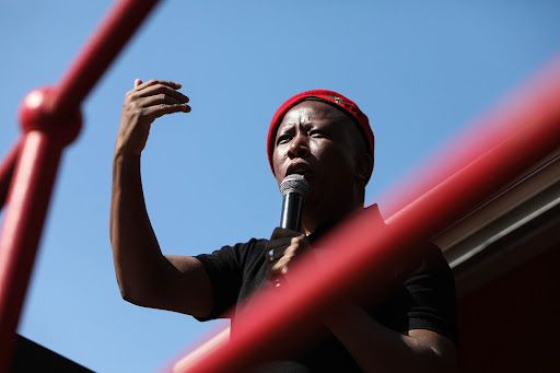 EFF leader Julius Malema urged people to register to vote if they want better houses instead of 'matchboxes' without electricity. File photo.