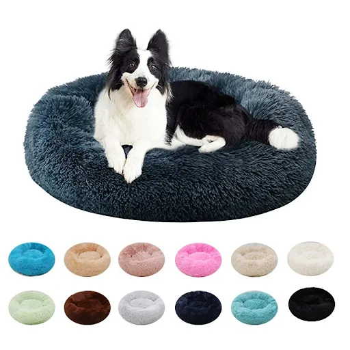 Round Pet Bed Kennel, Warm Sleeping Bag, Long Plush Dog Cushion, Puppy Mat, Portable Pets Supplies, Super Soft, Dropping