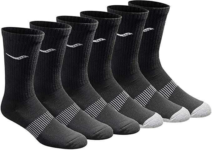 Saucony mens Multi-pack Mesh Ventilating Comfort Fit Performance Crew Socks