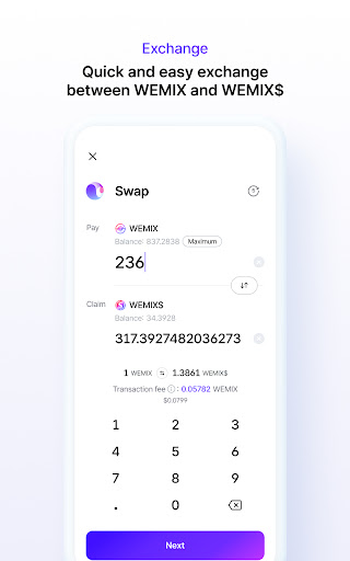 Screenshot WEMIX Wallet