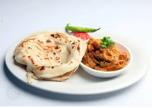 2 Laccha Paratha With Chicken Kasa [2 Pieces] And Salad