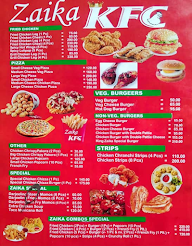 Zaika KFC menu 2