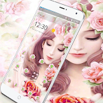 Cover Image of Unduh Pink Rose Attractive Girl Theme 1.1.3 APK