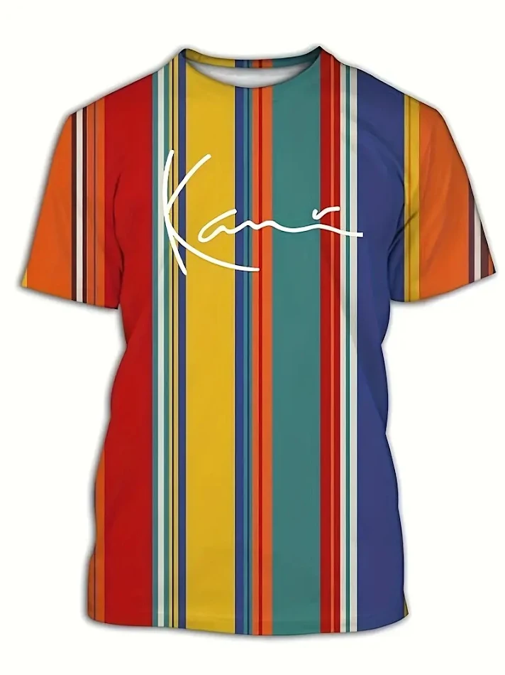 Camiseta a rayas de moda de carnaval para hombre. ¡Estilo vibrante y cómodo! Perfecta para celebrar con alegría y destacar en cualquier evento.
