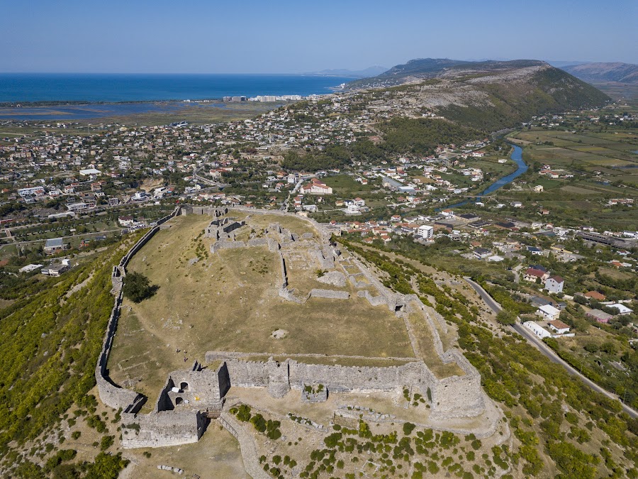 zamek Lezha, widok z drona