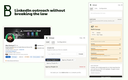 Blinked - LinkedIn Outreach screenshot 2