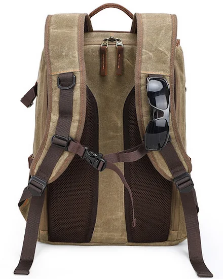 Casual waterproof canvas camera bag large capacity outdoo... - 1