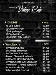 Vintage Cafe menu 2