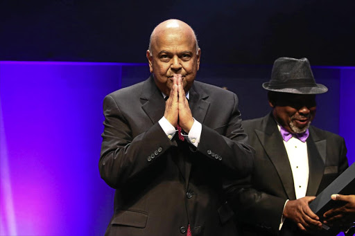 Finance Minister Pravin Gordhan at the Sunday Times Top 100 Companies Awards at the Sandton Convention Centre in November.