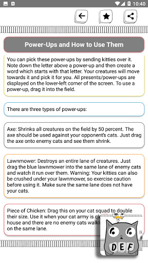 Guide for kitty letter