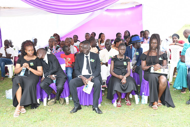 Malaba North MCA Patrick Omanyala during the burial of his wife Sarah Omanyala on October 14, 2022 at Korisai village in Teso North.