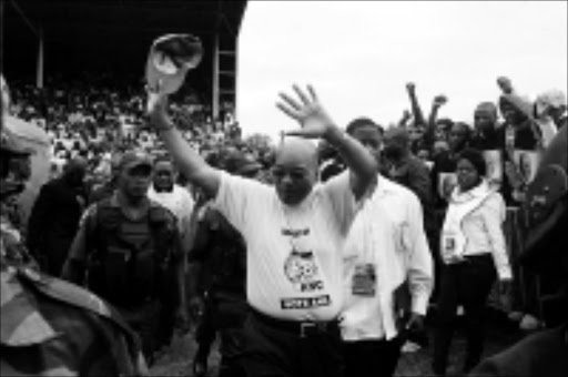 CAMPAIGN TRAIL: ANC president Jacob Zuma arrives at Absa Stadium in East London on Saturday for the launch of the party's election manifesto. 010/01/2009. Pic. Antonio Muchave. © Sowetan.