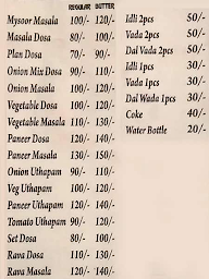 Swami Dosai menu 1