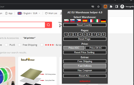 Aliexpress Europe extension chrome extension