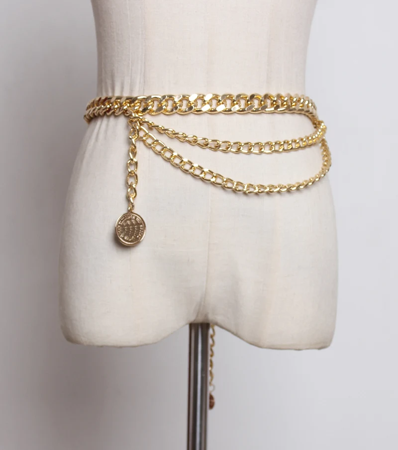 Vintage metalen decoratieve dikke kettingriem voor dames, een stijlvol accessoire dat elke outfit opfleurt en een statement maakt.