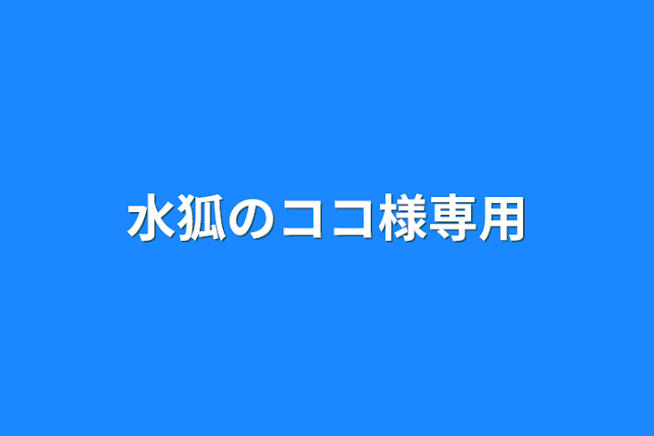 「水狐のココ様専用」のメインビジュアル