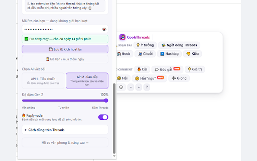 CookThreads: AI viết bài & comment Threads screenshot 2
