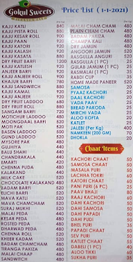 Gokul Sweets menu 1