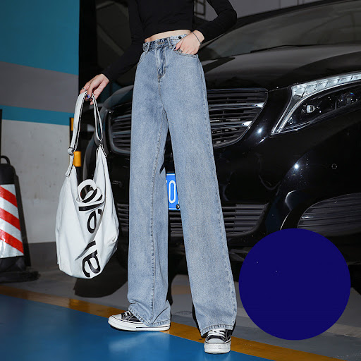 Title 6, Autumn wide-leg jeans for women, thin, high-wai...