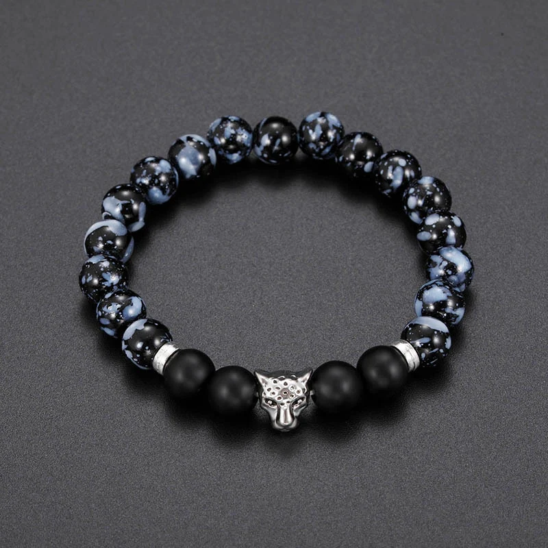 Vulkanstein -Frost -Steinarmband