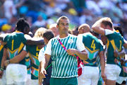 Neil Powell, head coach of South Africa, after the Rugby 7's semi final match between the Blitzboks and Fiji on day 11 of the Gold Coast 2018 Commonwealth Games at the Robina Stadium on April 15, 2018 in Gold Coast, Australia.