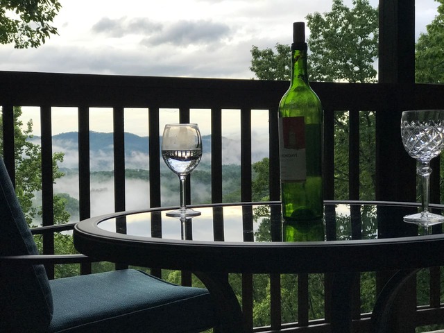 Gatlinburg cabin with view from deck