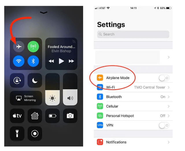 Turn on Airplane Mode