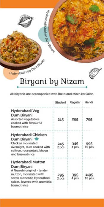 The Biryani Co. menu 