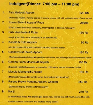 Vilasaam menu 