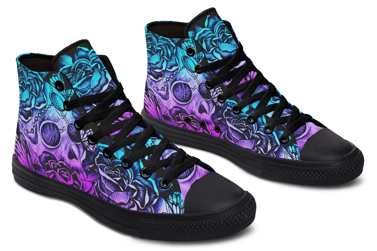 Title 8, Zapatillas altas de lona estampadas para pareja...
