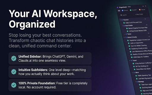 OrganizeAI – ChatGPT, Gemini & Claude Folders screenshot 1