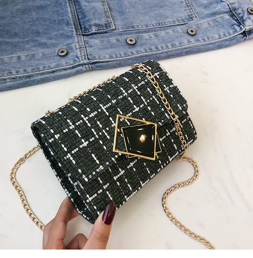 Title 12, Korean Girl Woolen Cloth Chain Small Square Bag...