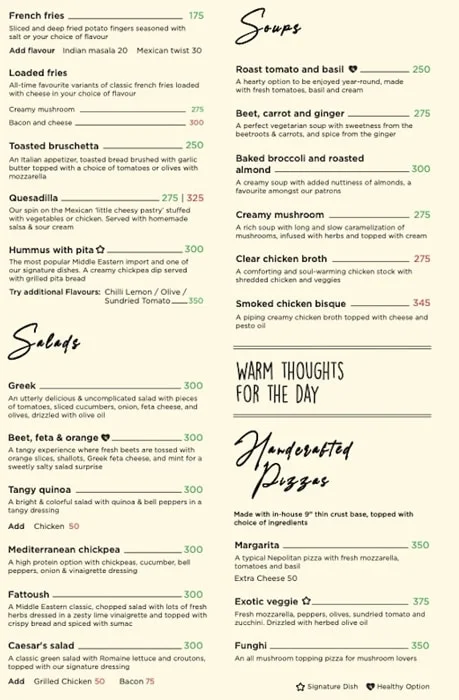 Coffee & Chai Co menu 