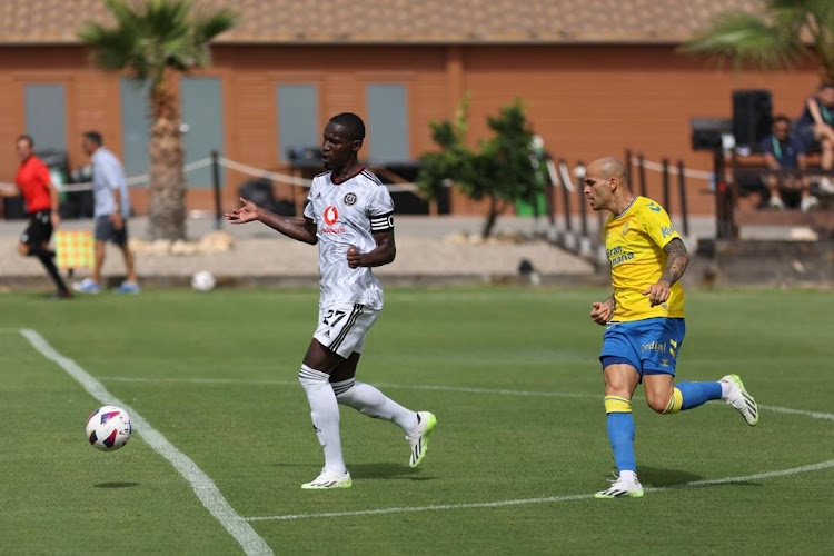 Orlando Pirates defender Tapelo Xoki in action during their 0-0 draw against Las Palmas at Banús Football Centre in Marbella, Spain, on July 19 2023.