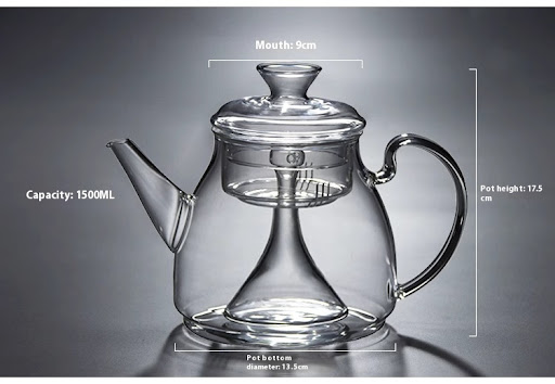 Title 1, Large Size Capacity Steam Glass Teapot. Brew fl...