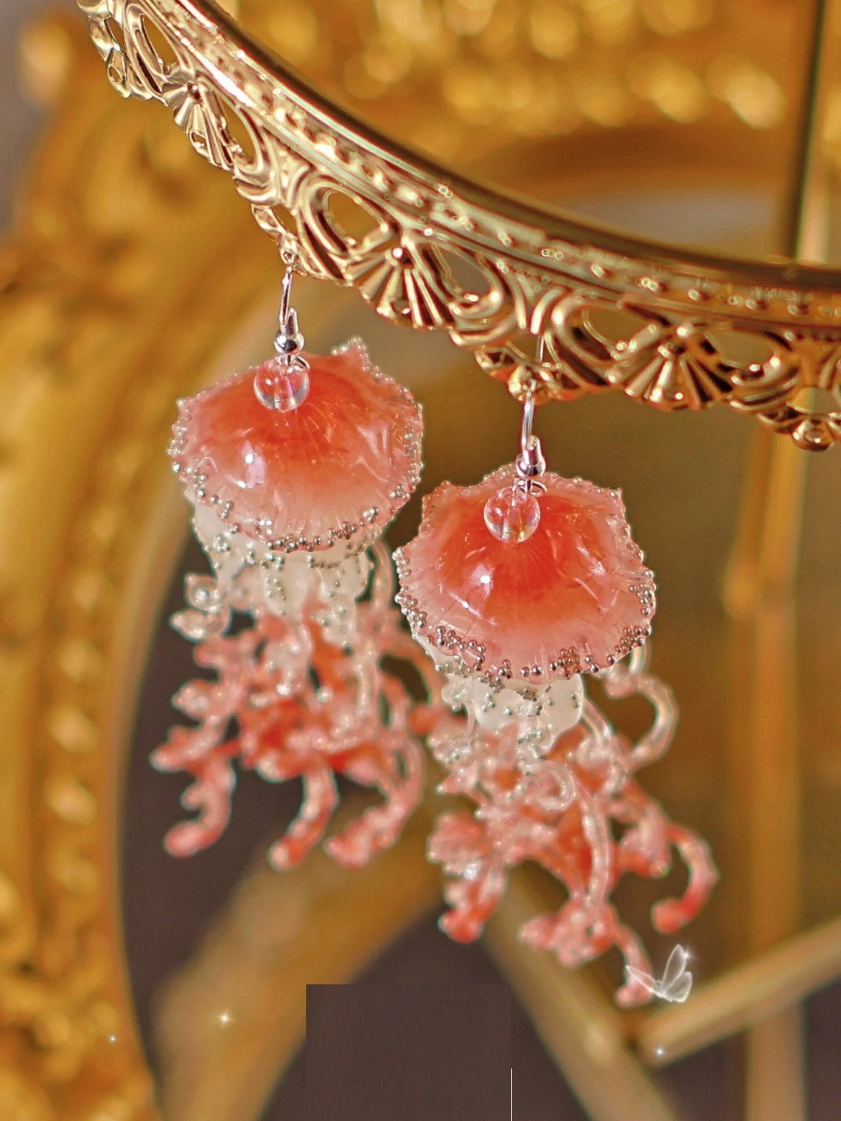 Title 3, Boucles doreilles méduse rouge pour filles, cl...