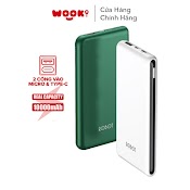 Pin Sạc Dự Phòng 10000Mah Robot Rt180 1 Output Usb & 2 Input Micro Type - C Hàng Chính Hãng Bảo Hành 12 Tháng 1 Đổi 1