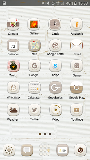 White Wooden Launcher Theme