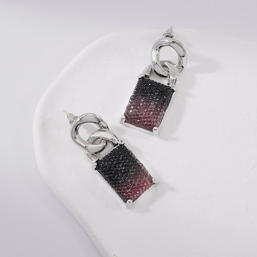 Title 1, Splicing Gradient Gemstone Earrings and Silver ...