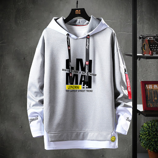 Title 6, Fake two-piece hooded loose sweater