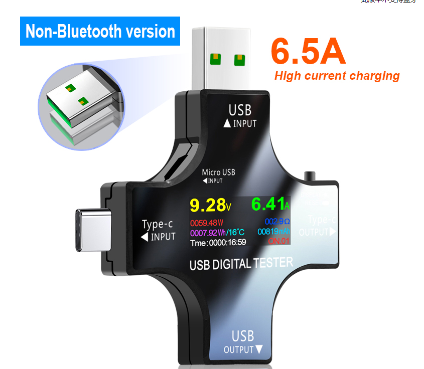 Voltmetro con Display Digitale per Rilevatore Caricabatterie Cellulare Verifica Tensione e Corrente di Carica Identifica Caricabatterie Difettosi Ricarica Sicura