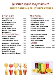 Sri Ganesha Fruit Juice Center menu 1