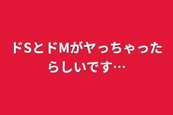 ドSとドMがヤっちゃったらしいです…