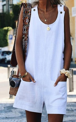 Title 4, Womens Cotton And Linen Suspenders Jumpsuit