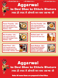 Aggarwal Ke Desi Ghee Ke Chhole Bhature menu 1