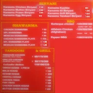 Kareem's Biriyani Paradise menu 1