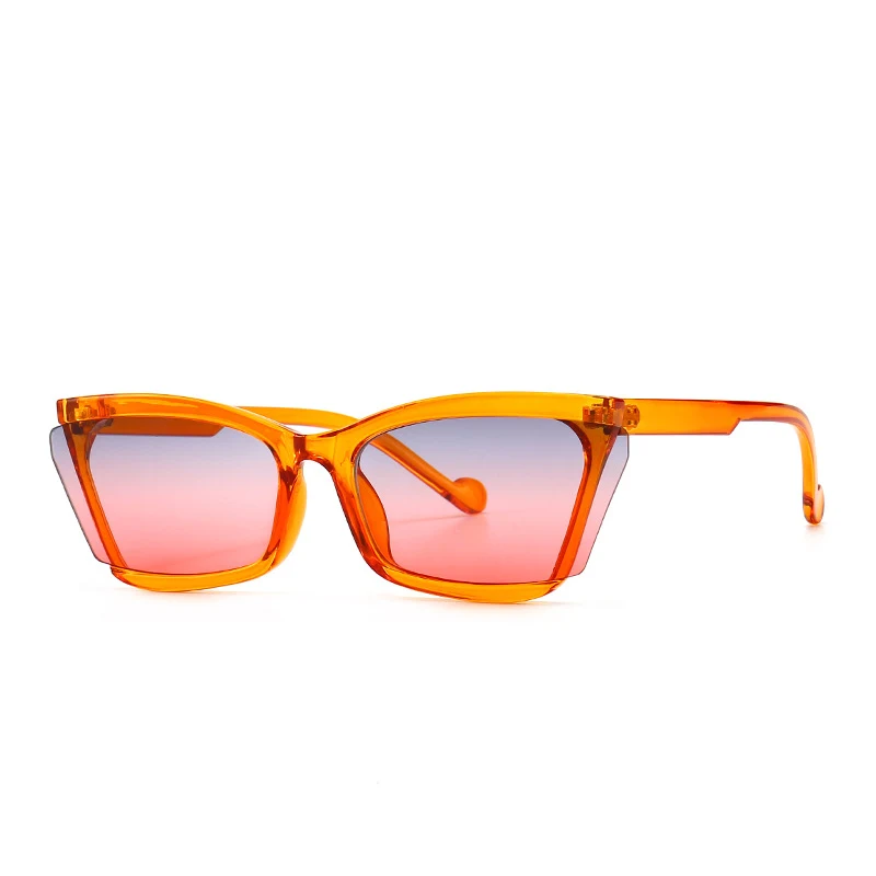 Nowoczesne retro okulary przeciwsłoneczne. Wąskie, olśniewające i stylowe. Ochrona oczu i modny wygląd. Idealne na lato i do codziennych stylizacji.