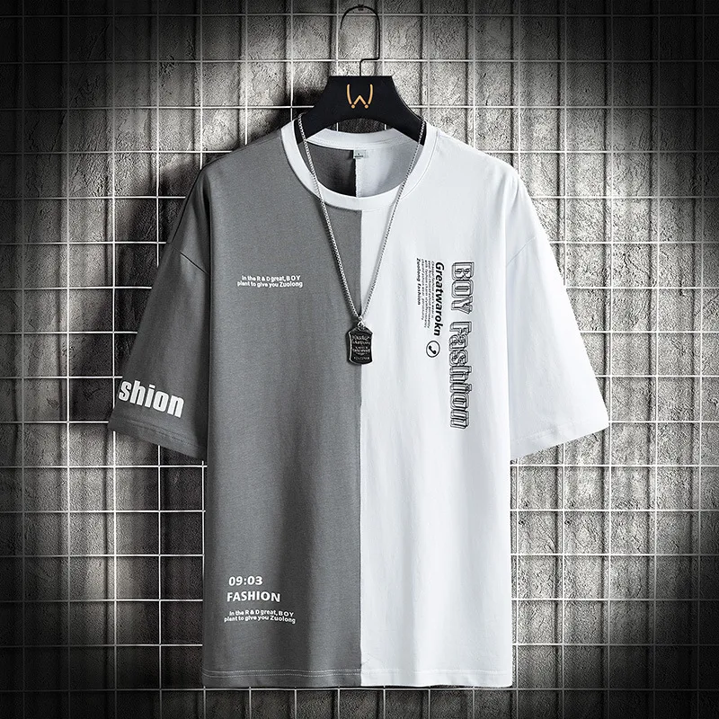 T-shirt Uomo Cotone Estate Casual Morbido Spalle Scivolate Manica Corta Traspirante e Confortevole Ideale per il Caldo e Relax